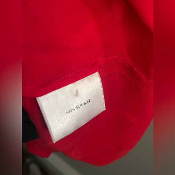 Haute Hippie Red Silk Gild Embroidered Tunic Top - Picture 5 of 6